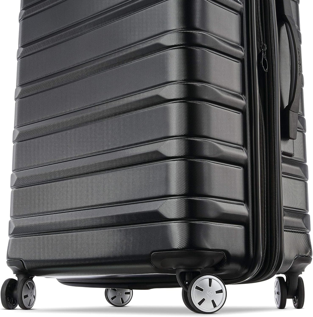 Samsonite Omni 2 Hardside Expandable Luggage with Spinner Wheels, PRO 2PC SET (CO/M), Midnight Black