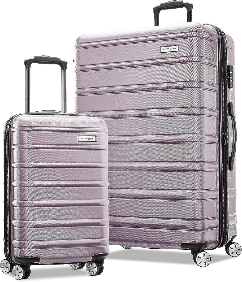 Samsonite Omni 2 Hardside 2 Piece Set - Includes Global Carry-On & Large Checked Suitcases - 360° Dual Spinner Wheels - Integrated TSA Lock & Expansion - Amazon Exclusive - ICY Lilac
