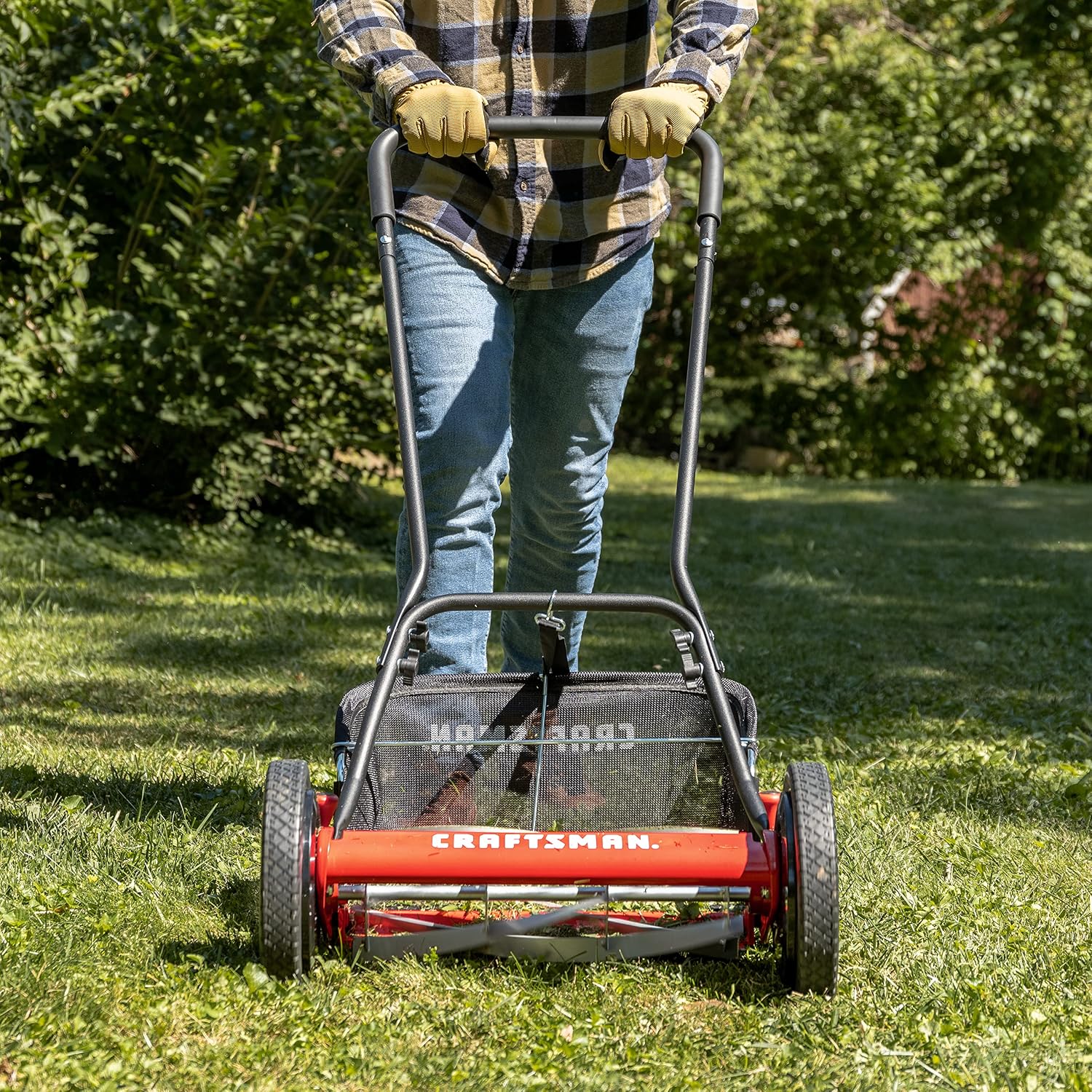 Craftsman 1816-16CR 16-Inch 5-Blade Push Reel Lawn Mower with Grass Catcher, Red