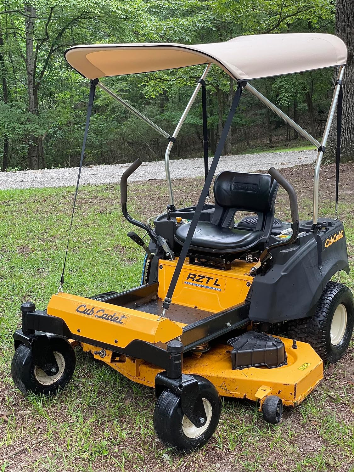 Narrow Track Sun Shade Canopy for Smaller Zero Turn Lawn Mower - Fits John Deere, Kubota, Cub Cadet, Troy-Bilt & Other Brands - Reduce Heat and Glare with this Umbrella Canopy, Patent Pending
